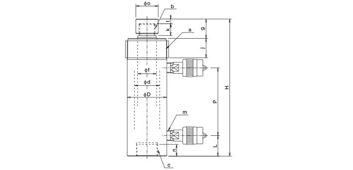 EH雙作用分離式千斤頂尺寸圖 EH雙作用分離式千斤頂尺寸圖