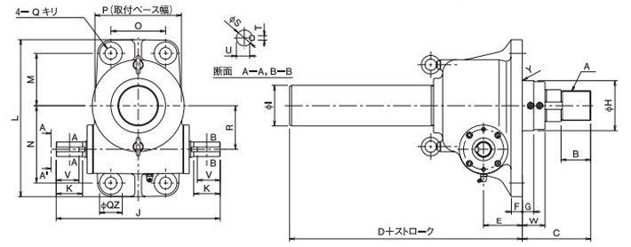 PR型標準渦輪千斤頂結(jié)構(gòu)尺寸圖