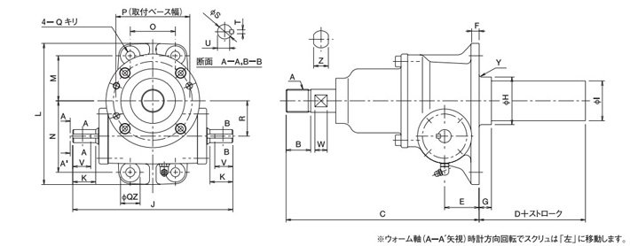 BJ型滾珠螺桿渦輪千斤頂結構尺寸圖片 BJ型滾珠螺桿渦輪千斤頂結構尺寸圖片