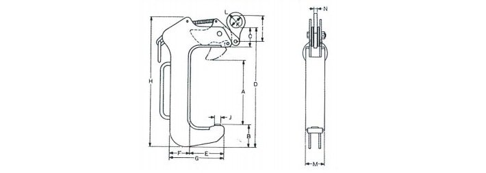 鷹牌CCL型方管夾具結(jié)構(gòu)尺寸圖片 鷹牌CCL型方管夾具結(jié)構(gòu)尺寸圖片
