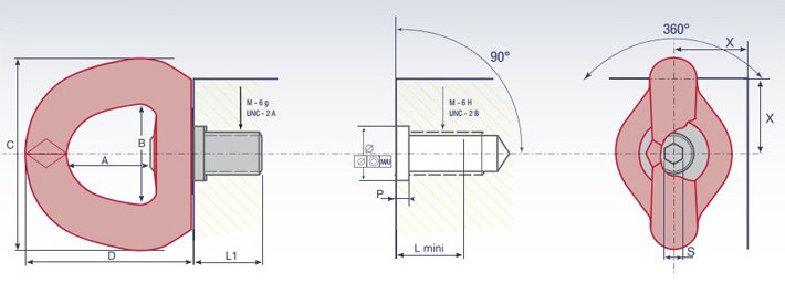 盧森堡SEB+C萬(wàn)向旋轉(zhuǎn)吊環(huán)結(jié)構(gòu)尺寸圖片