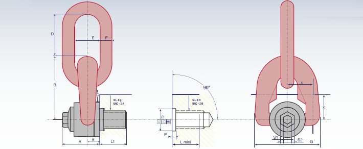盧森堡TSR+C型旋轉吊環(huán)螺絲結構尺寸圖片 盧森堡TSR+C型旋轉吊環(huán)螺絲結構尺寸圖片