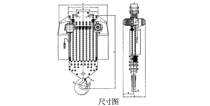 35噸電動(dòng)葫蘆結(jié)構(gòu)尺寸圖片 35噸電動(dòng)葫蘆結(jié)構(gòu)尺寸圖片