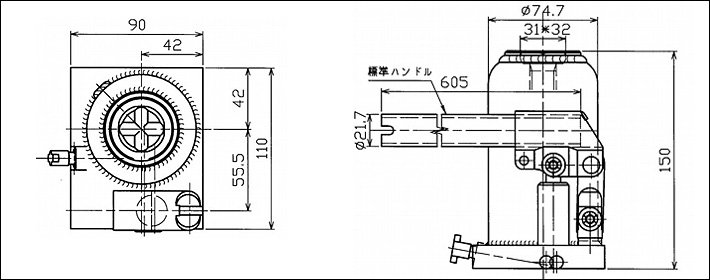 【HPD-4I MASADA二段式液壓千斤頂尺寸圖片】 【HPD-4I MASADA二段式液壓千斤頂尺寸圖片】