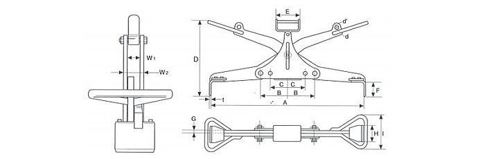 UGHC型鷹牌混凝土吊具結構尺寸圖片 UGHC型鷹牌混凝土吊具結構尺寸圖片