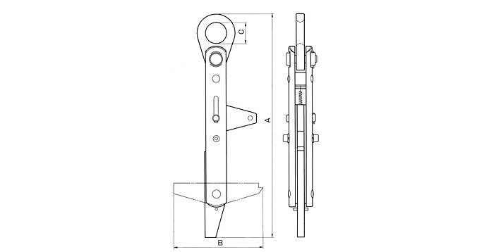 RH型三木吊具結(jié)構(gòu)尺寸圖片