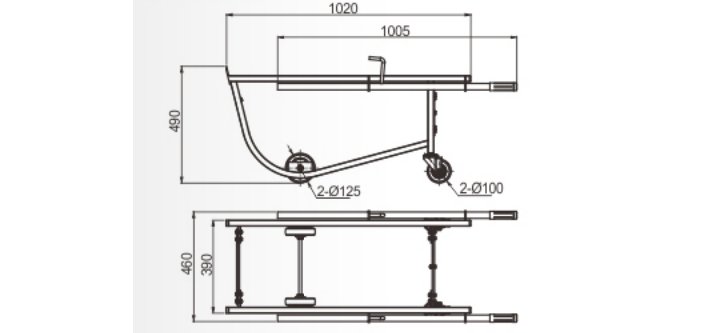 LDF10型油桶搬運車尺寸圖 LDF10型油桶搬運車尺寸圖