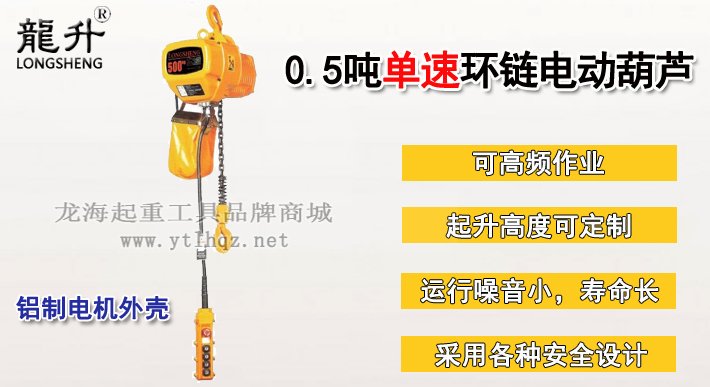 0.5噸單速環(huán)鏈電動(dòng)葫蘆 0.5噸單速環(huán)鏈電動(dòng)葫蘆